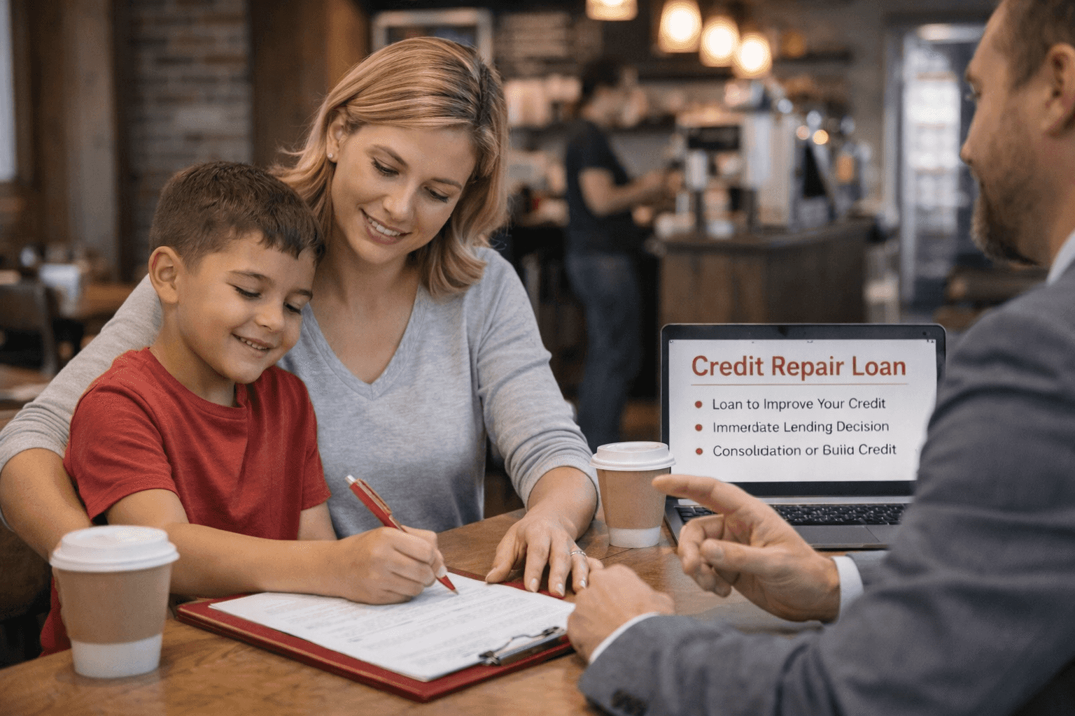 Professional loan signing process